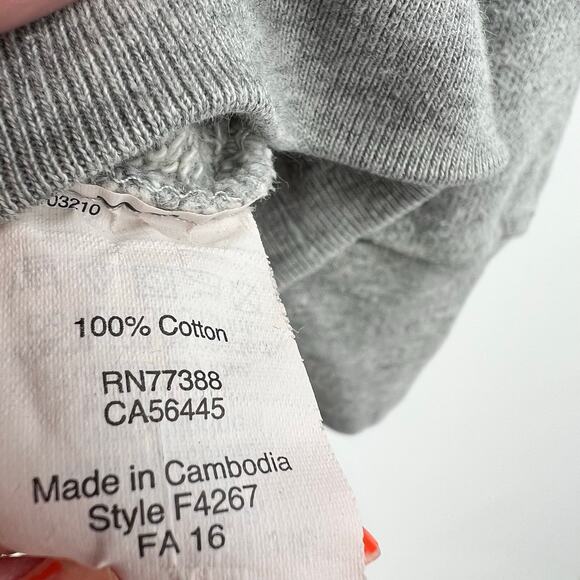 J. Crew Factory gray foil zebra gray pullover sweatshirt french terry size XS - Picture 7 of 7